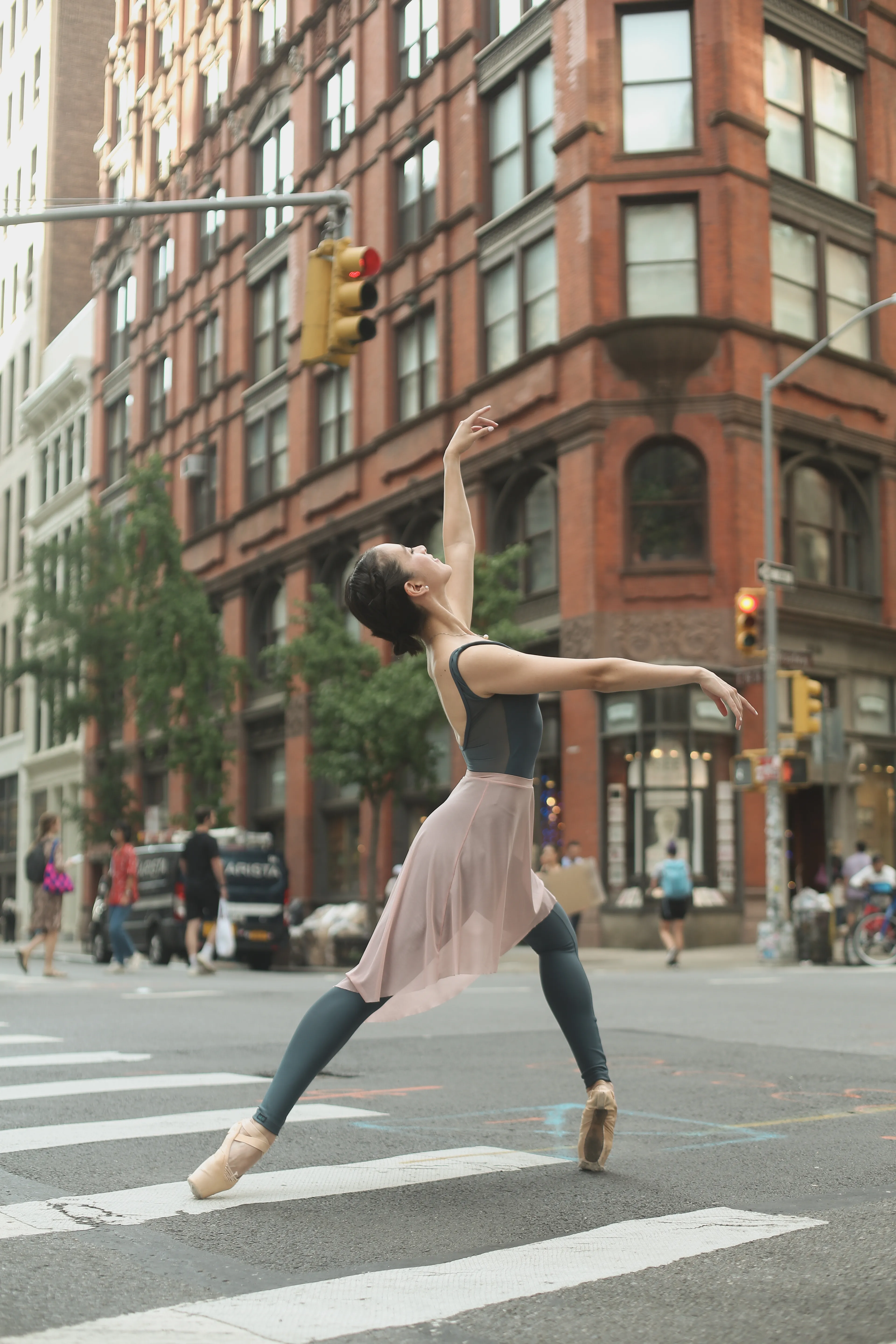 Fernanda dancing ballet on a New York City street